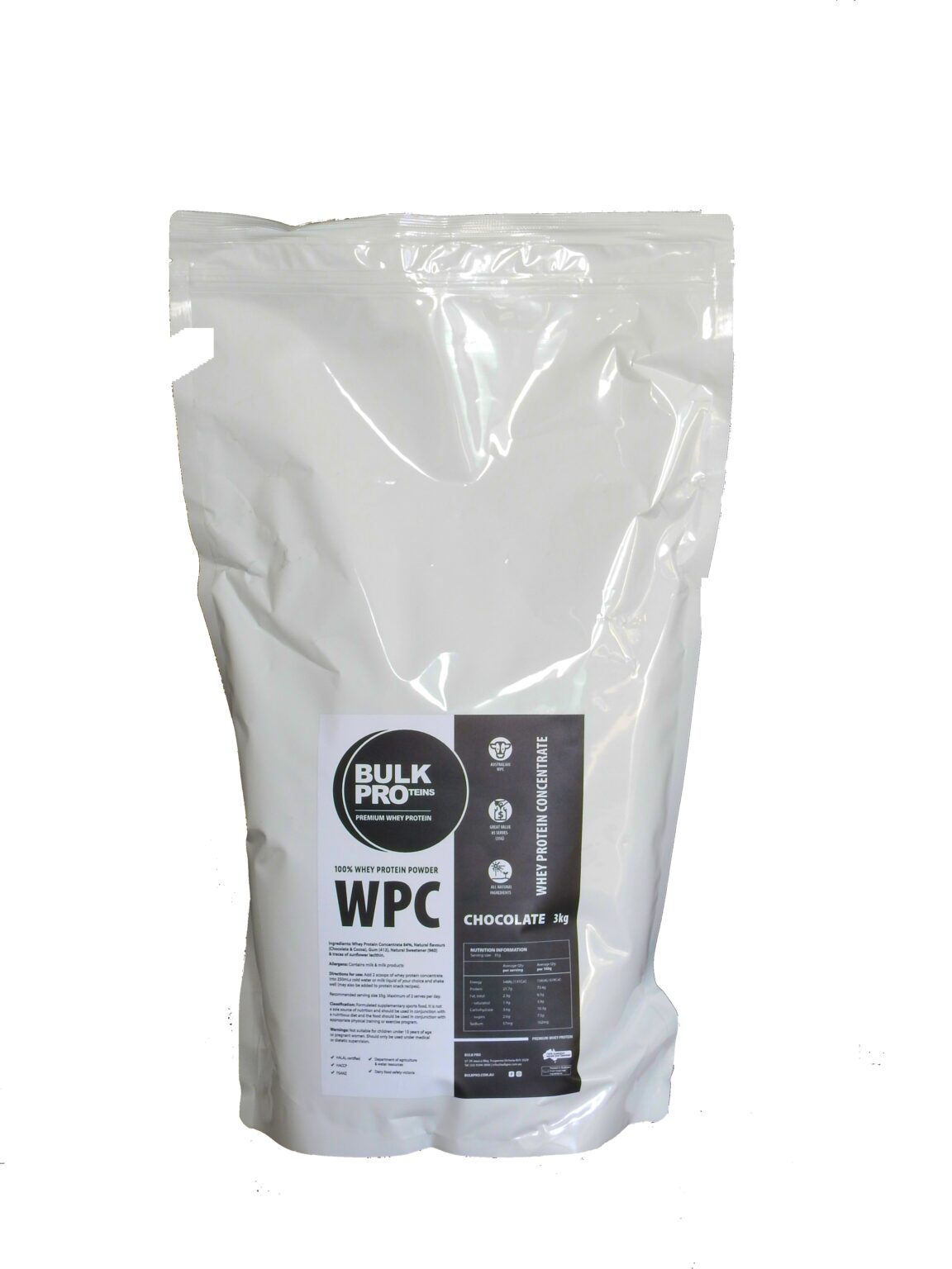 Home Shop Bulk Proteins Whey Protein Concentrate Chocolate 5kg Ziplock Bag